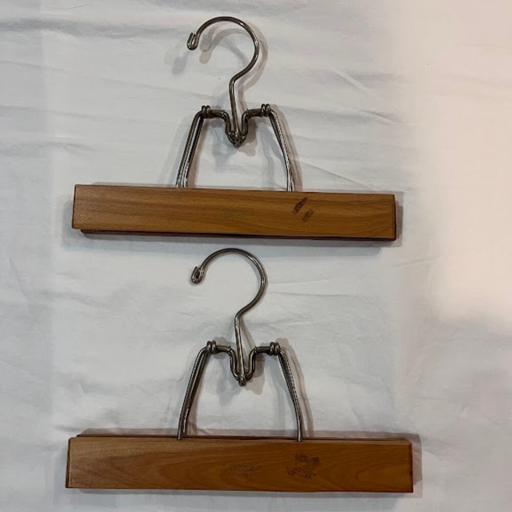 Vintage Pant Skirt 10.25" Width Clamp Hangers Set of 2 Heavy Duty
